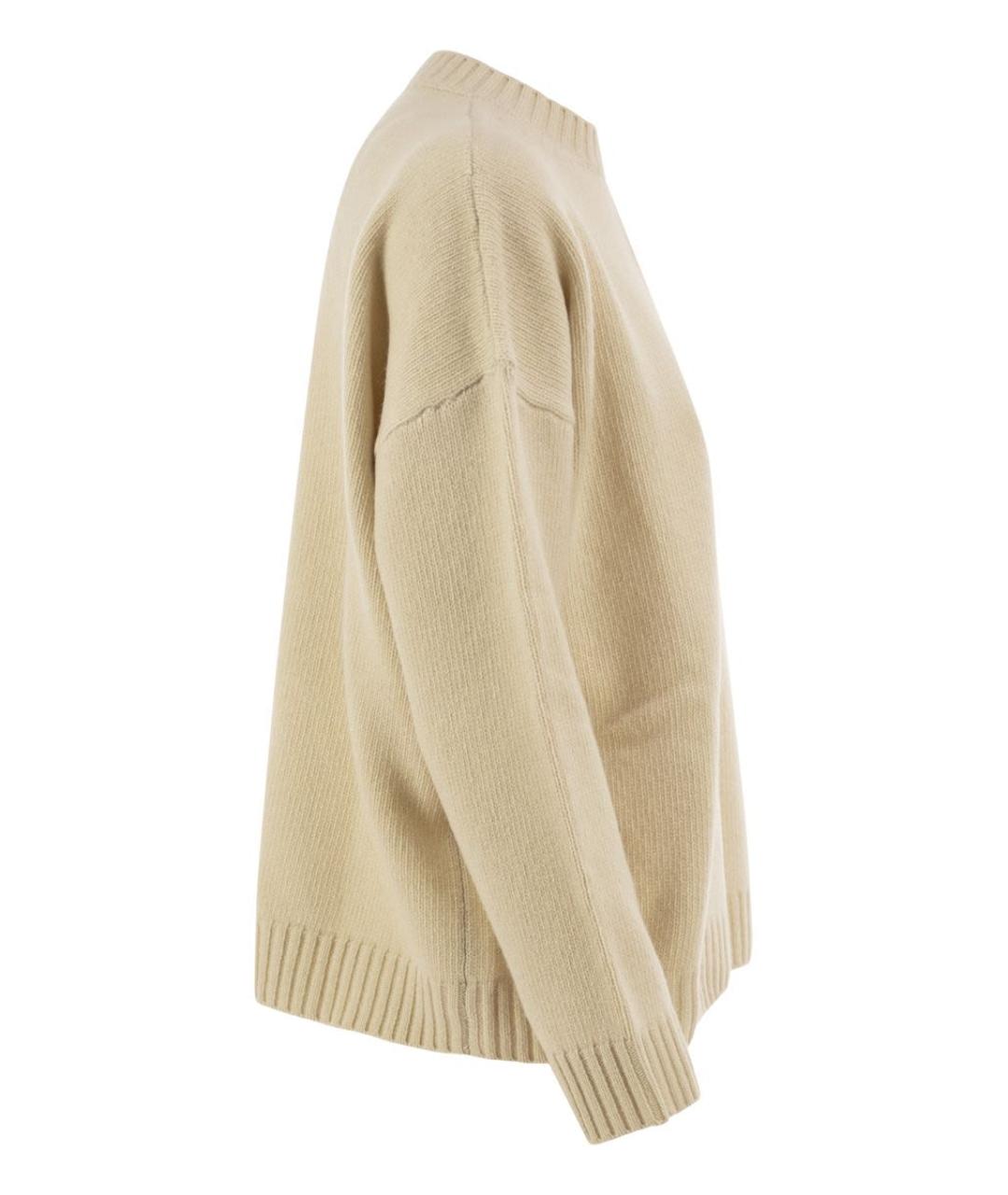 WEEKEND MAX MARA Бежевый шерстяной джемпер / свитер, фото 3