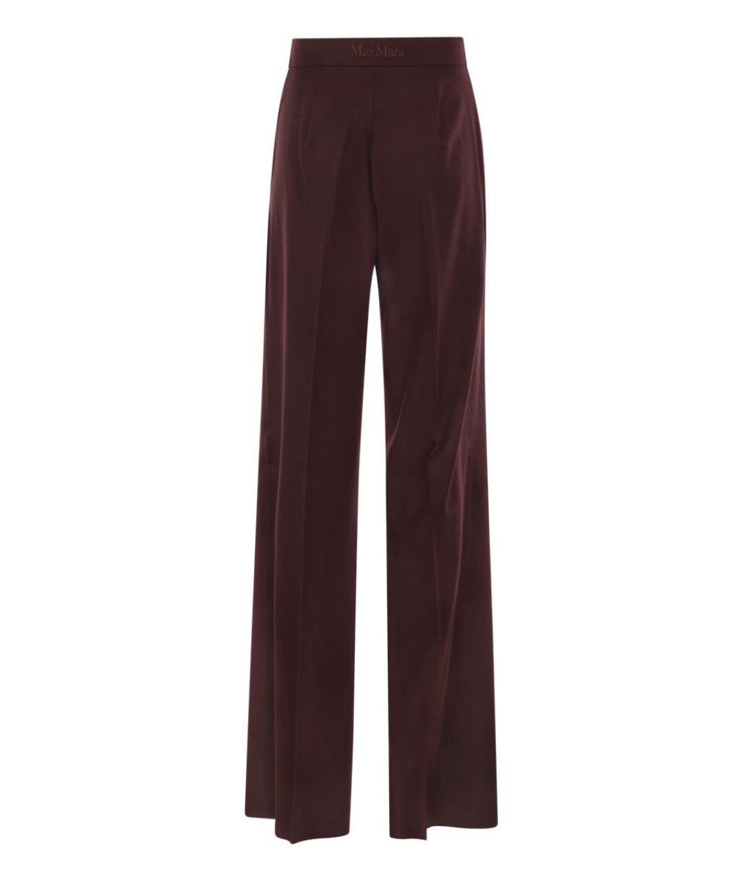 MAX MARA Бордовые шерстяные прямые брюки, фото 2