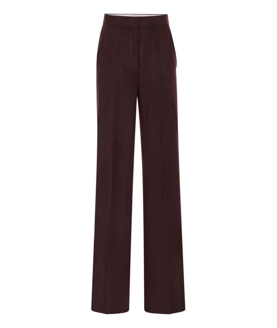 MAX MARA Бордовые шерстяные прямые брюки, фото 1