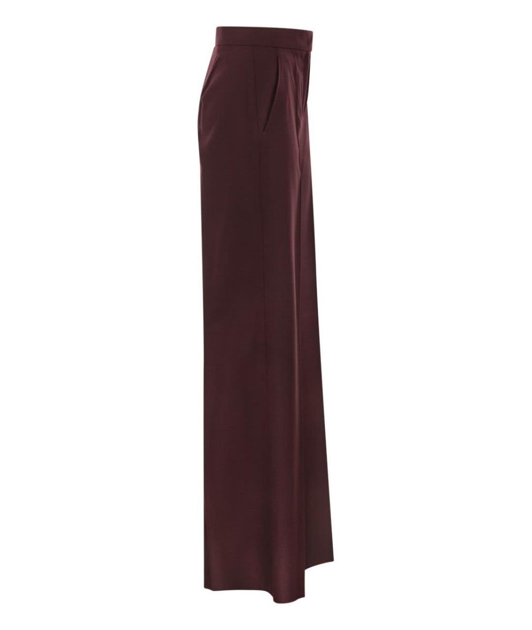 MAX MARA Бордовые шерстяные прямые брюки, фото 3
