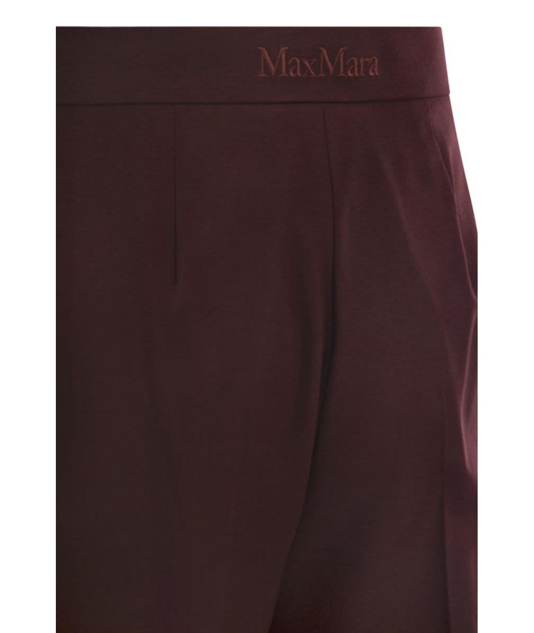 MAX MARA Бордовые шерстяные прямые брюки, фото 4