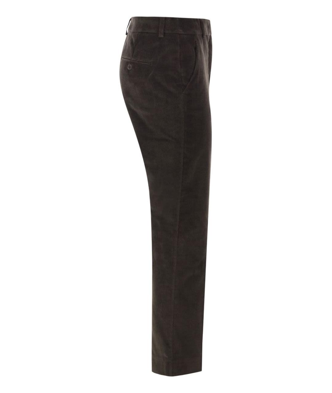 WEEKEND MAX MARA Коричневые хлопковые прямые брюки, фото 3