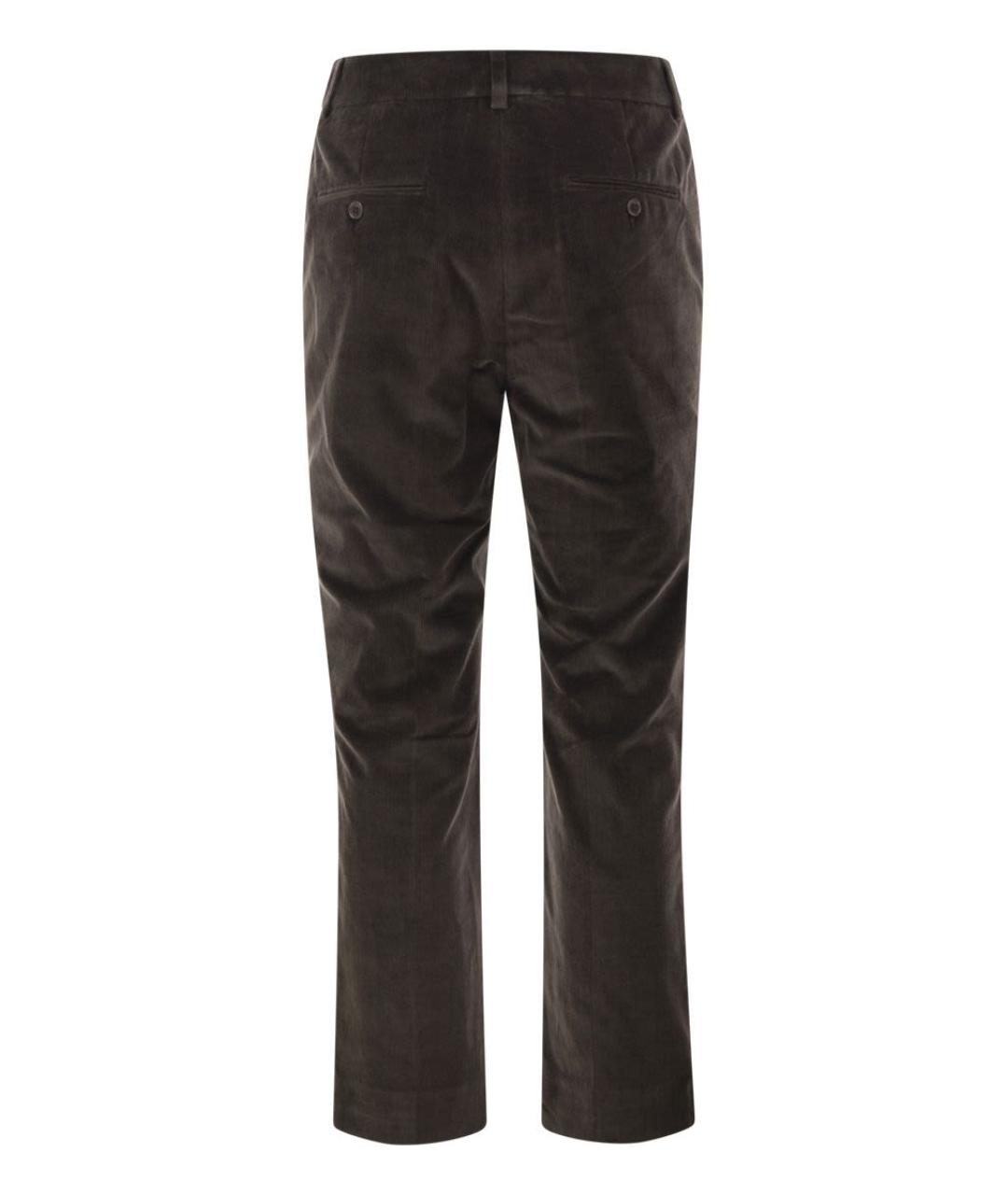 WEEKEND MAX MARA Коричневые хлопковые прямые брюки, фото 2