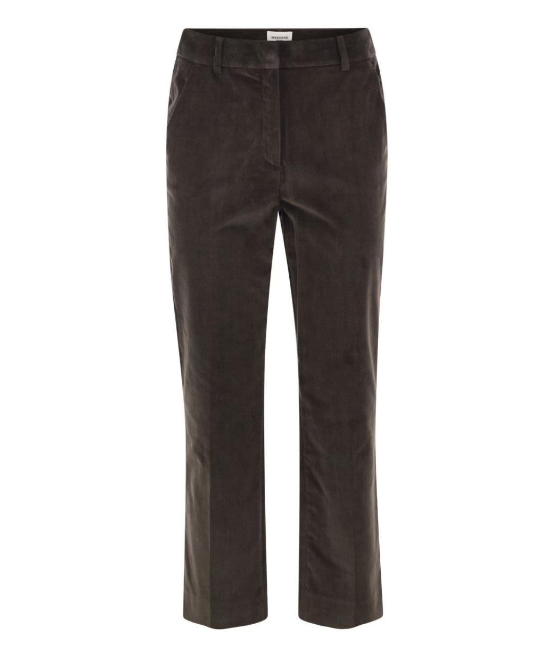 WEEKEND MAX MARA Коричневые хлопковые прямые брюки, фото 1