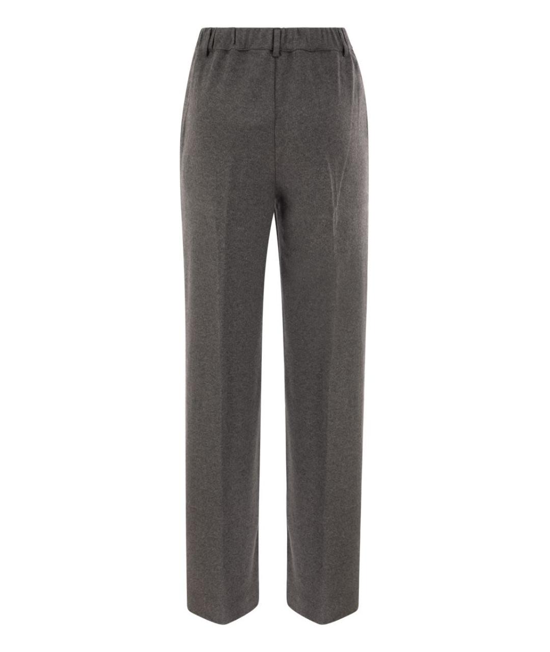 WEEKEND MAX MARA Серые вискозные прямые брюки, фото 2