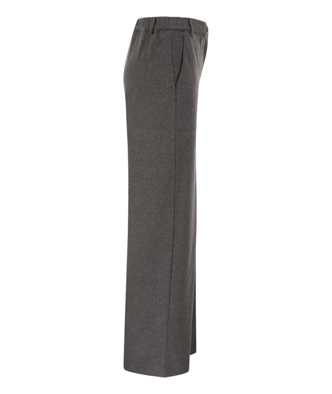 WEEKEND MAX MARA Серые вискозные прямые брюки, фото 3