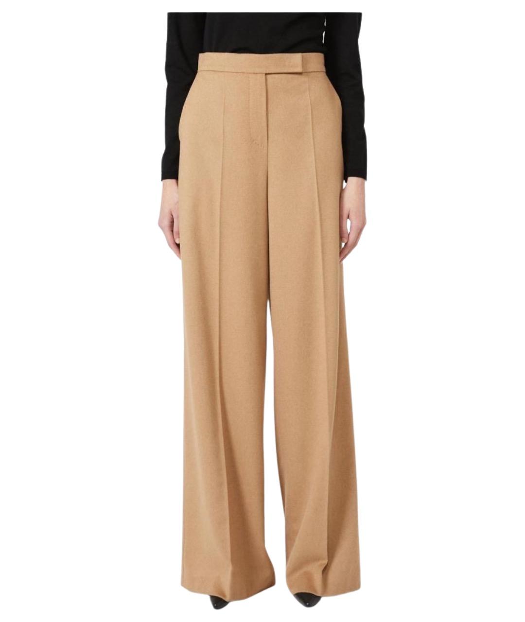 MAX MARA Бежевые прямые брюки, фото 1