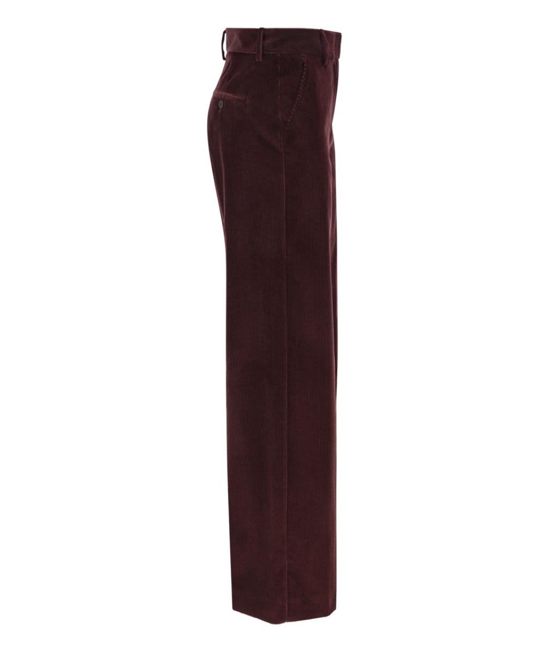 WEEKEND MAX MARA Бордовые хлопковые прямые брюки, фото 3