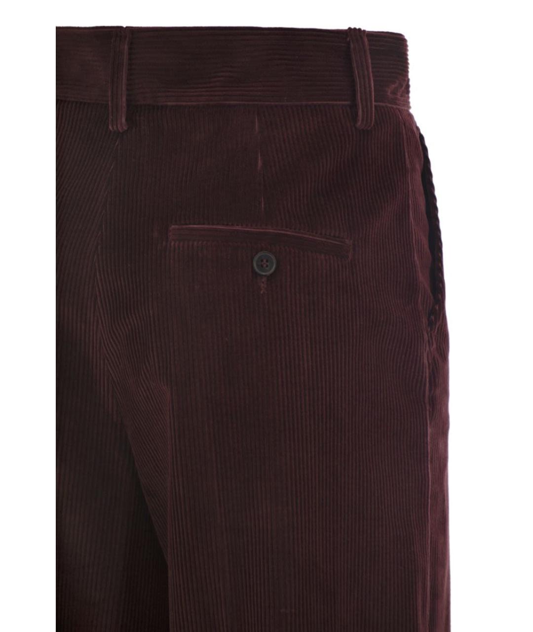 WEEKEND MAX MARA Бордовые хлопковые прямые брюки, фото 4