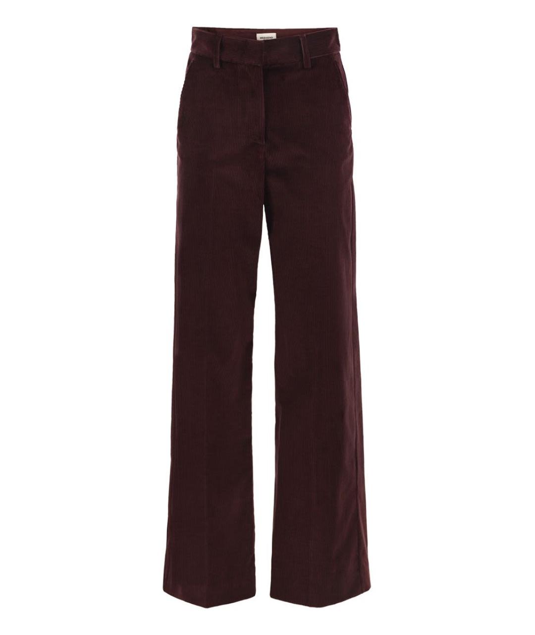 WEEKEND MAX MARA Бордовые хлопковые прямые брюки, фото 1