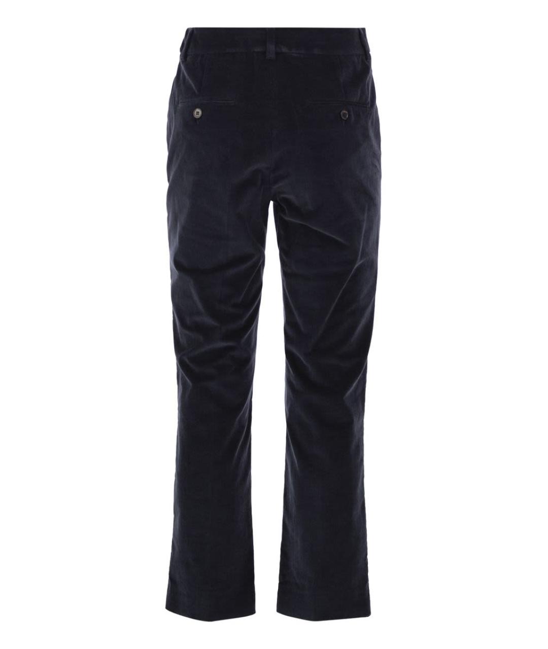 WEEKEND MAX MARA Темно-синие хлопковые прямые брюки, фото 2