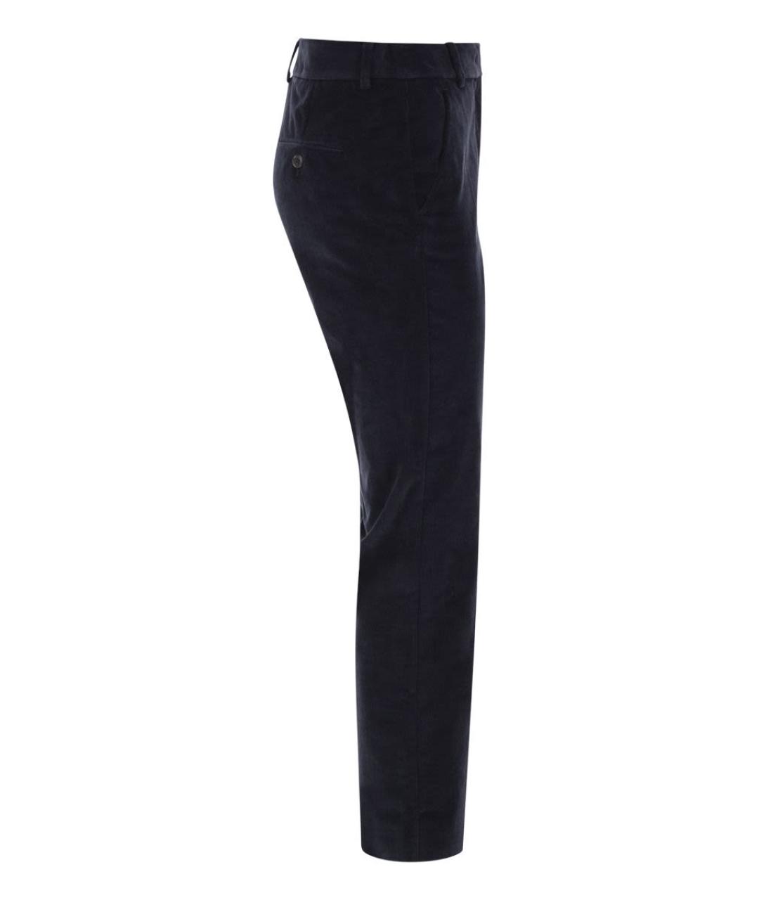 WEEKEND MAX MARA Темно-синие хлопковые прямые брюки, фото 3