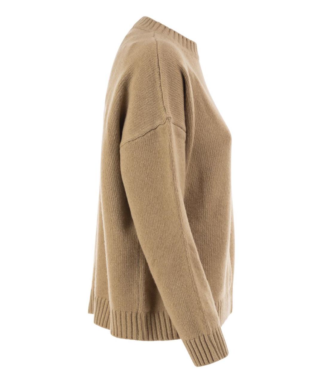 WEEKEND MAX MARA Бежевый шерстяной джемпер / свитер, фото 3