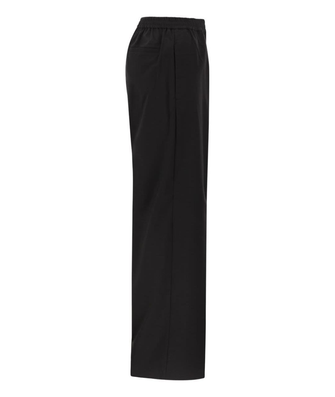 WEEKEND MAX MARA Черные шерстяные прямые брюки, фото 3