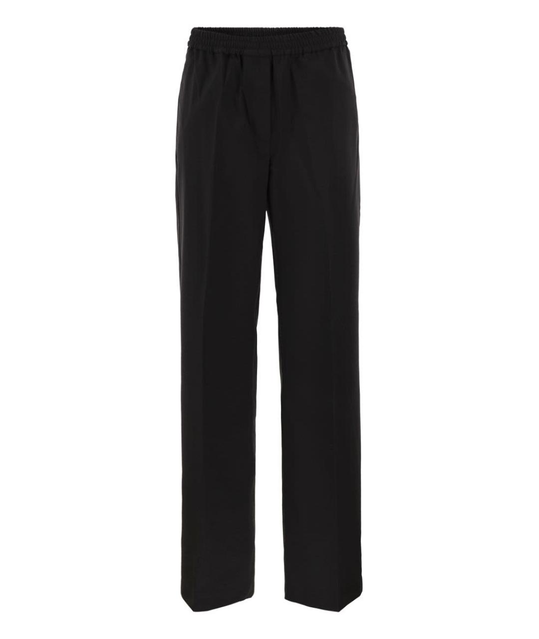 WEEKEND MAX MARA Черные шерстяные прямые брюки, фото 1