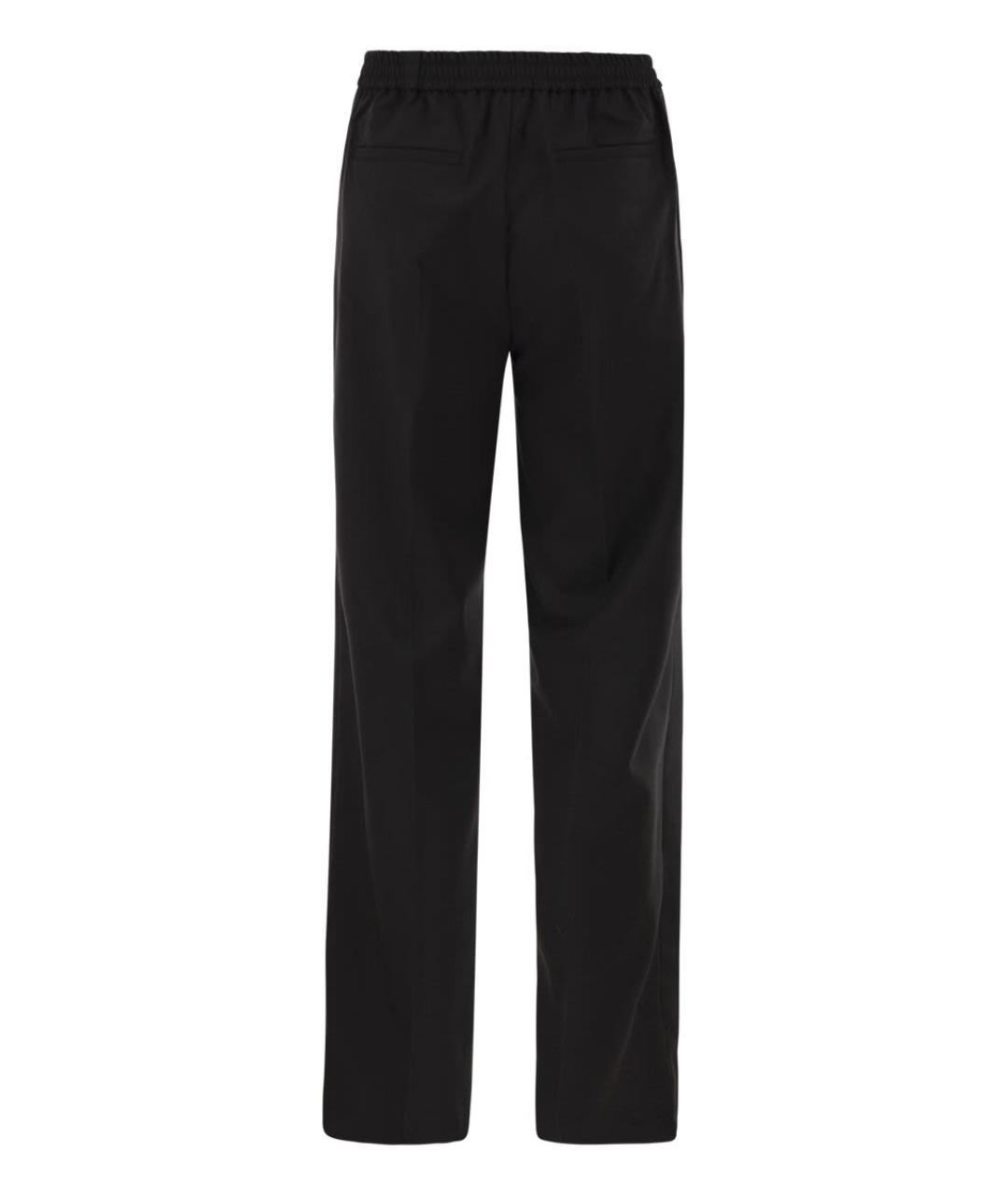 WEEKEND MAX MARA Черные шерстяные прямые брюки, фото 2
