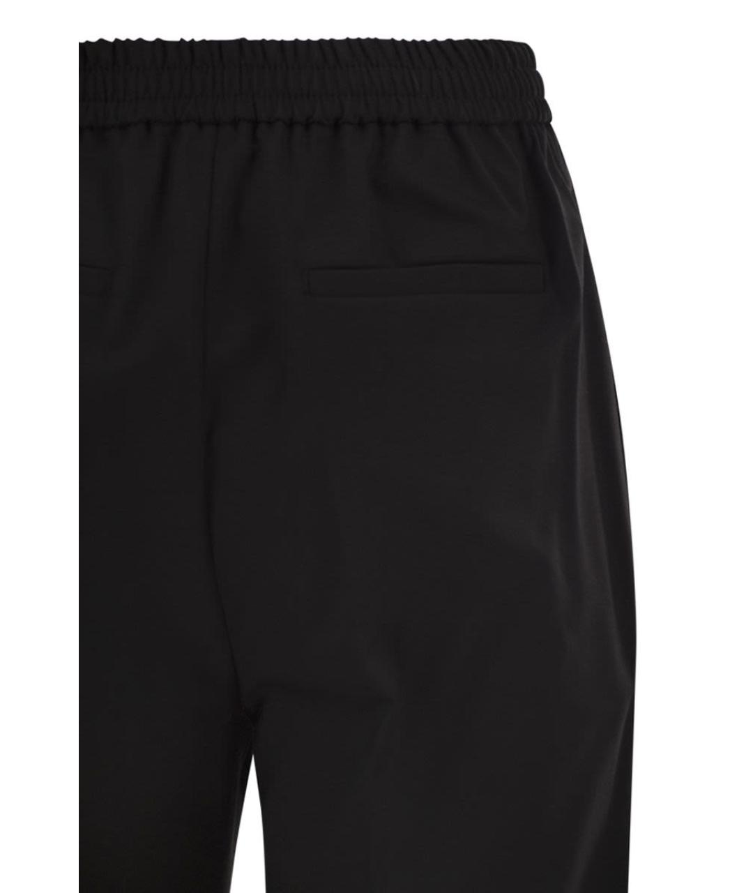 WEEKEND MAX MARA Черные шерстяные прямые брюки, фото 4