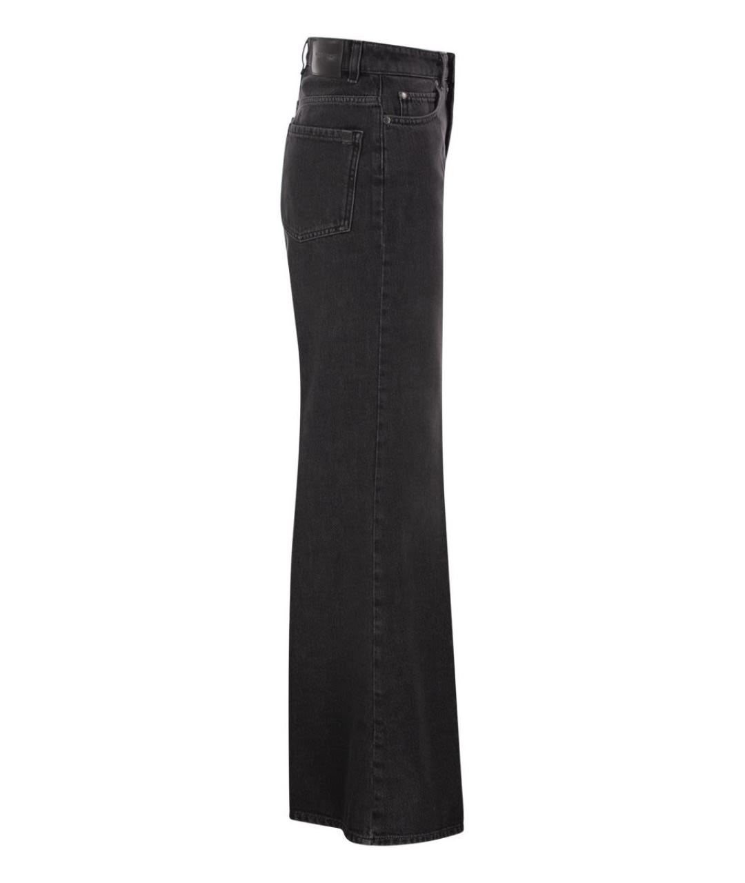 WEEKEND MAX MARA Черные хлопковые джинсы клеш, фото 3