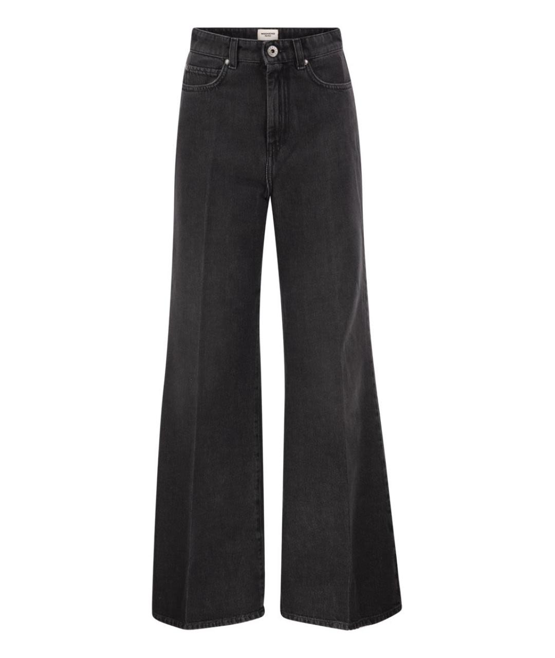 WEEKEND MAX MARA Черные хлопковые джинсы клеш, фото 1