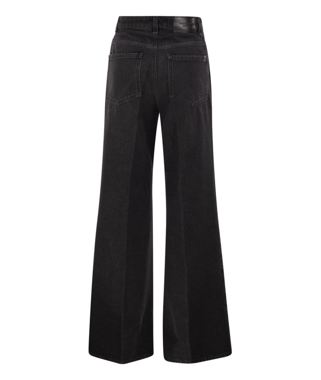 WEEKEND MAX MARA Черные хлопковые джинсы клеш, фото 2