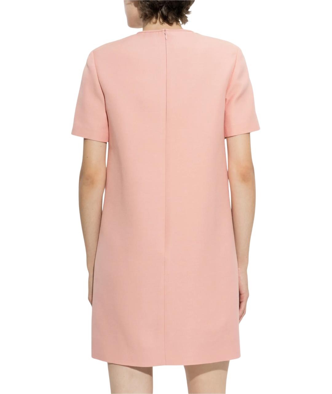 VALENTINO Розовое шерстяное повседневное платье, фото 3