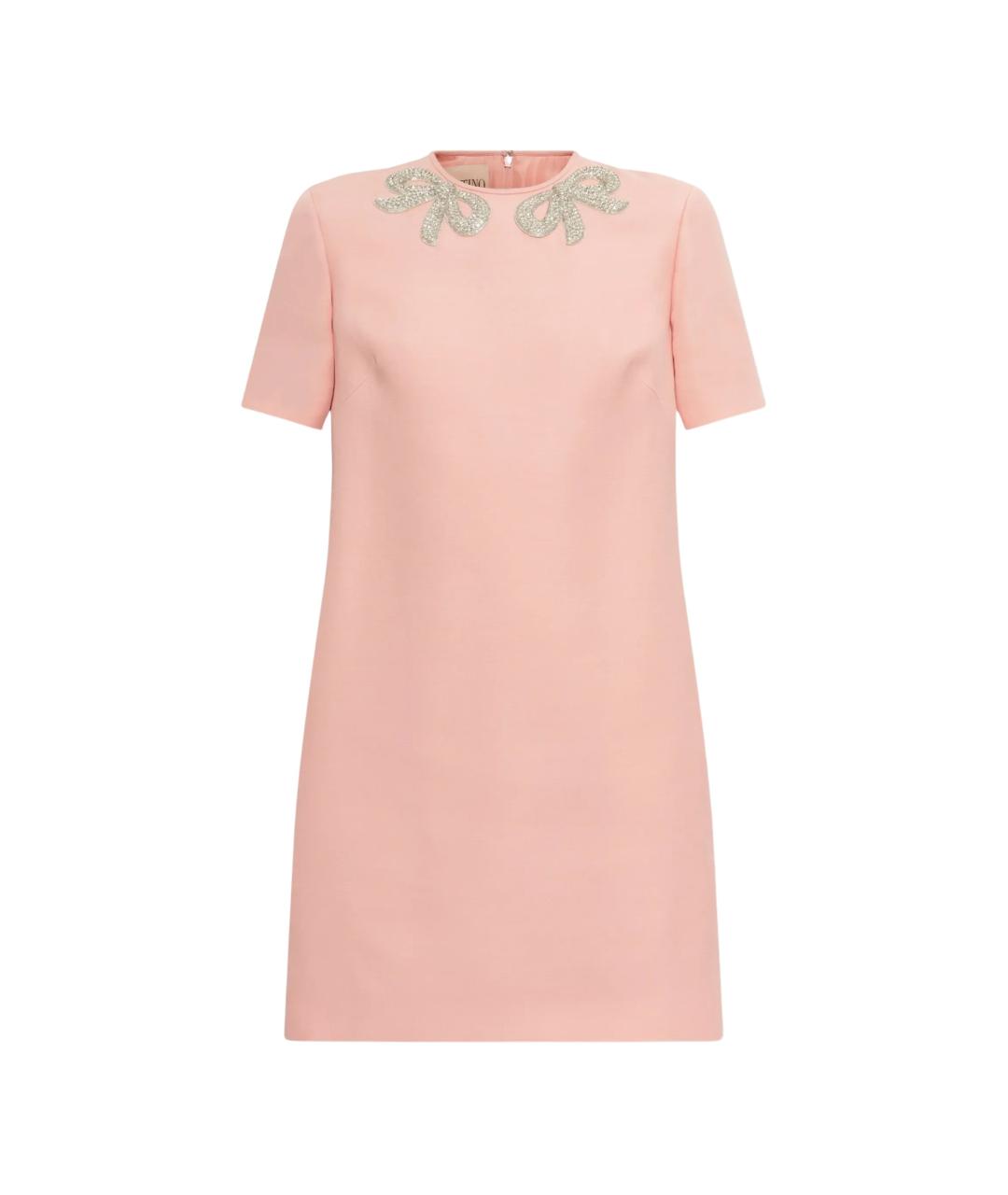 VALENTINO Розовое шерстяное повседневное платье, фото 1