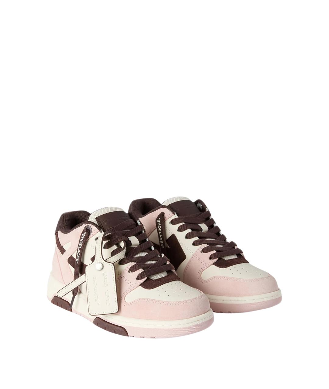 OFF-WHITE Розовые кожаные кроссовки, фото 2