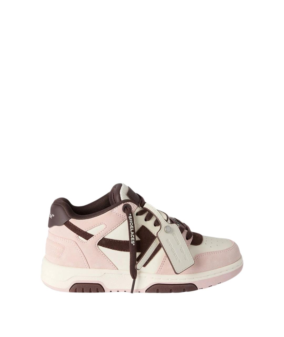 OFF-WHITE Розовые кожаные кроссовки, фото 1