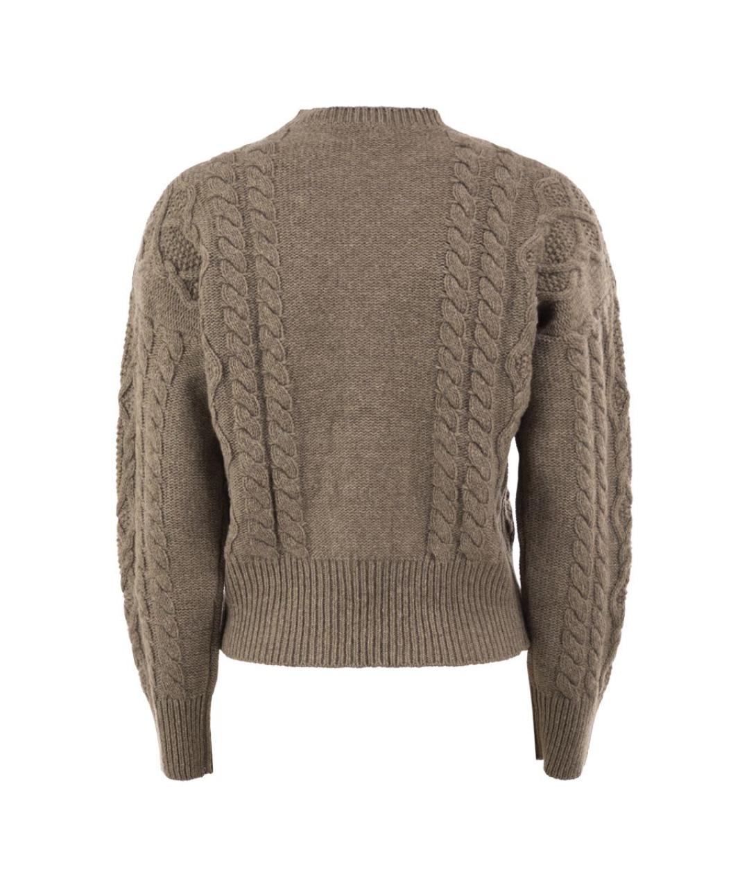 WEEKEND MAX MARA Коричневый шерстяной джемпер / свитер, фото 2