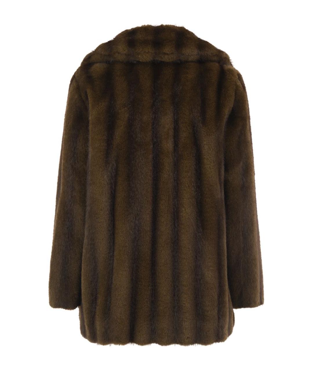 MAX MARA Коричневое полиэстеровое пальто, фото 2