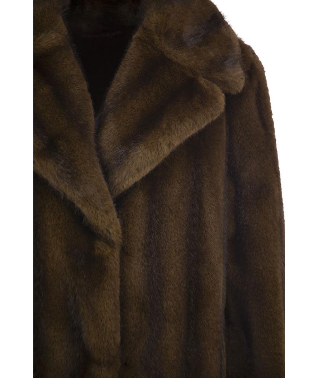 MAX MARA Коричневое полиэстеровое пальто, фото 4