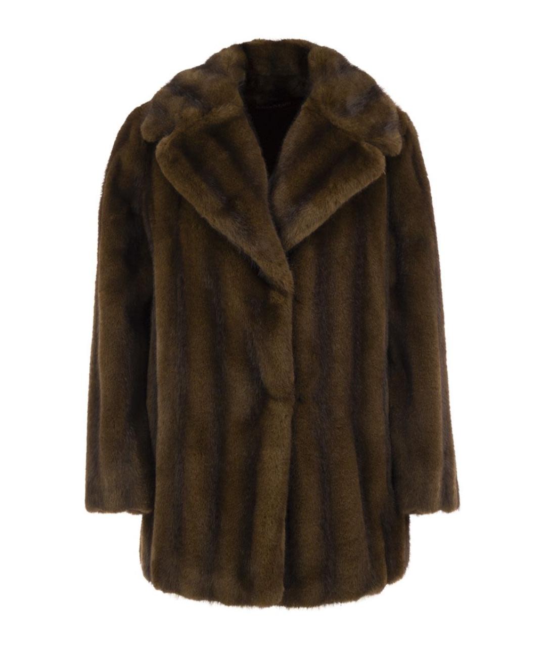 MAX MARA Коричневое полиэстеровое пальто, фото 1