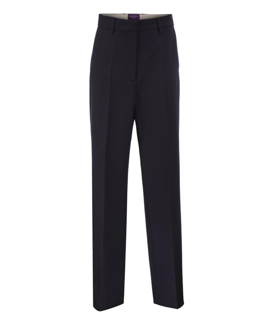 WEEKEND MAX MARA Темно-синие шерстяные прямые брюки, фото 1