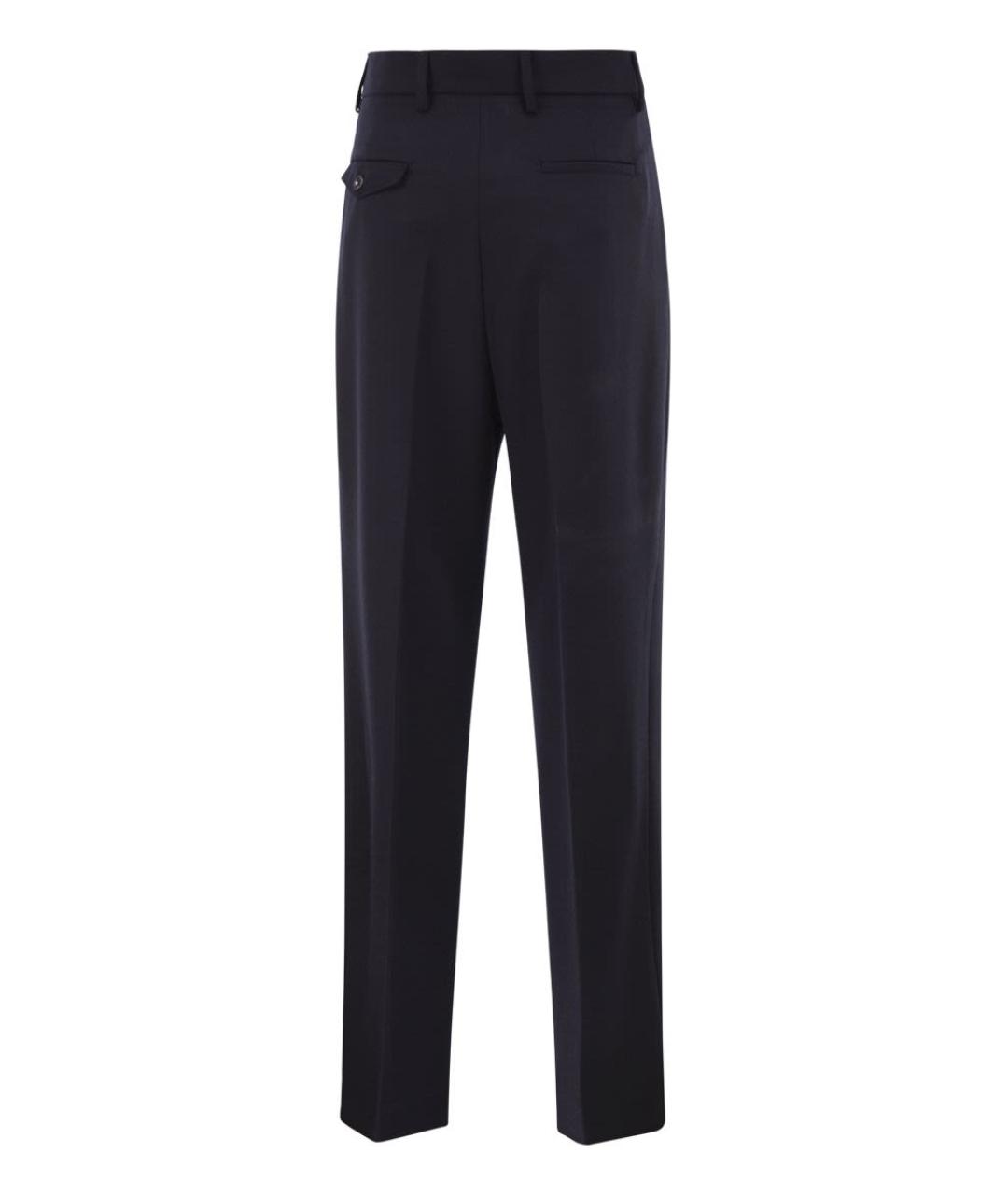 WEEKEND MAX MARA Темно-синие шерстяные прямые брюки, фото 2