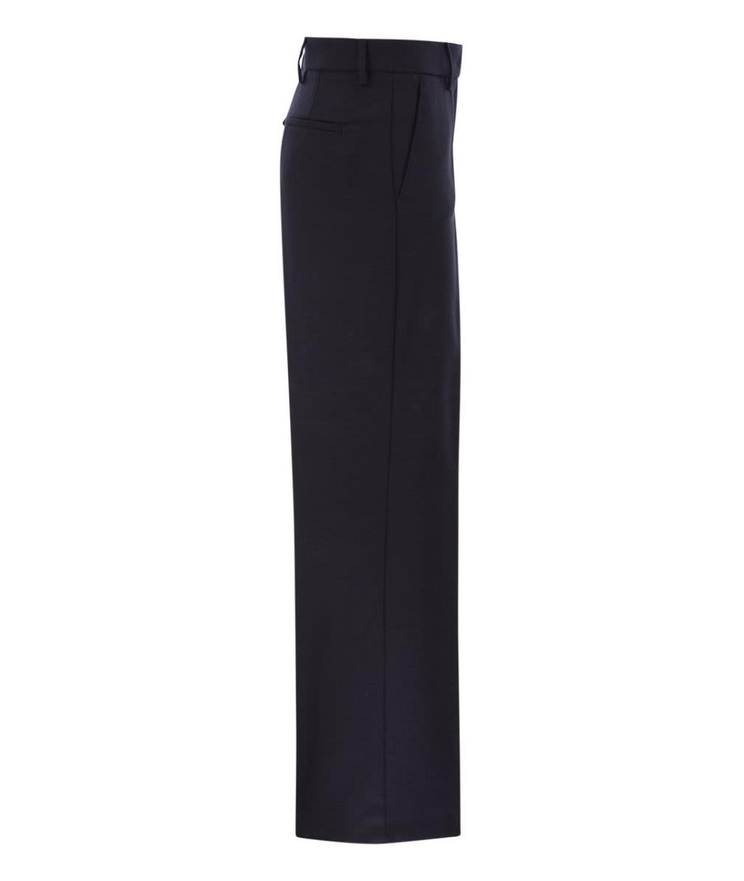 WEEKEND MAX MARA Темно-синие шерстяные прямые брюки, фото 3
