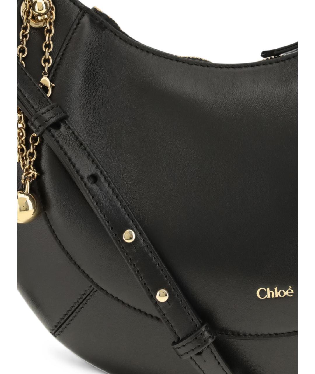 CHLOE Черная кожаная сумка с короткими ручками, фото 2