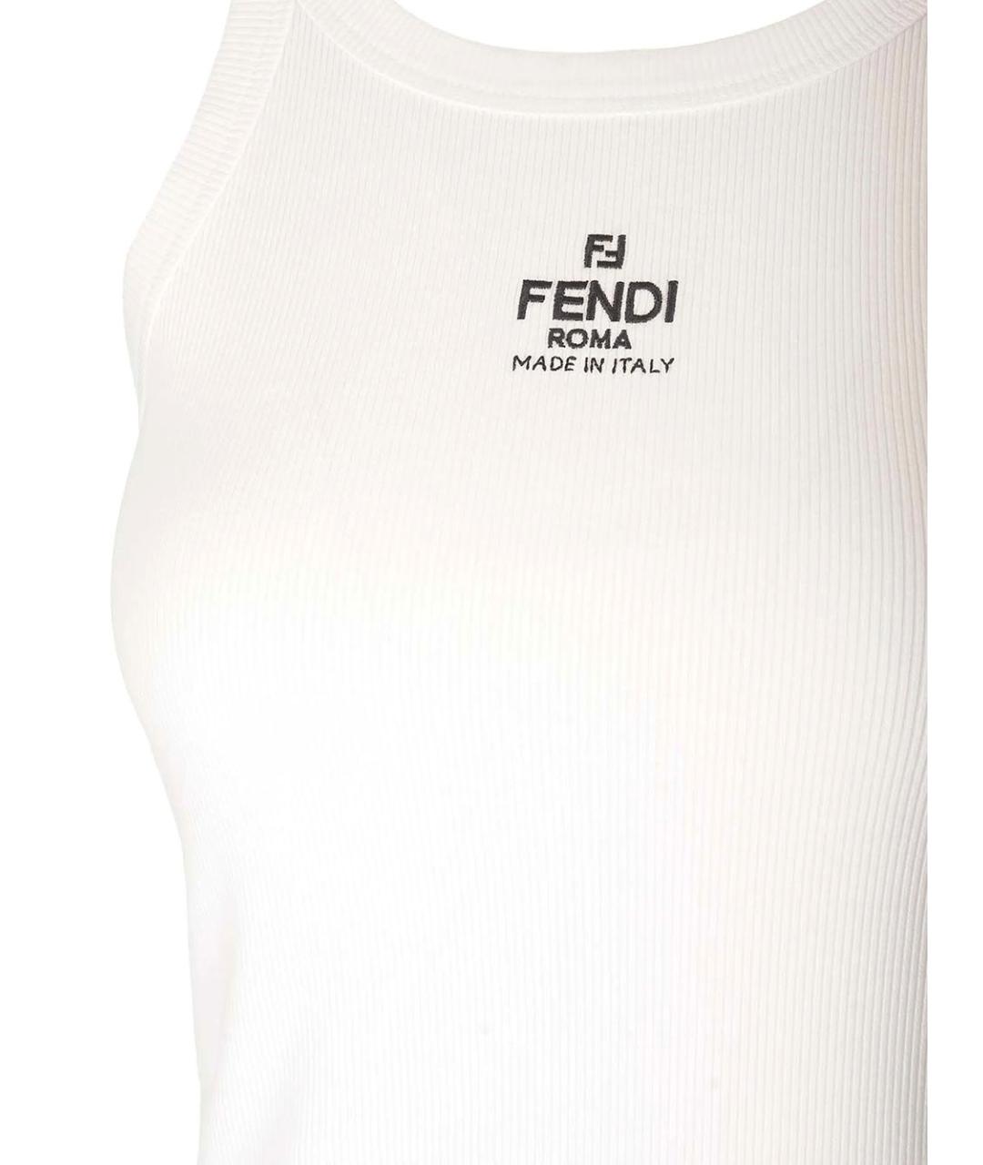 FENDI Белая хлопковая майка, фото 4