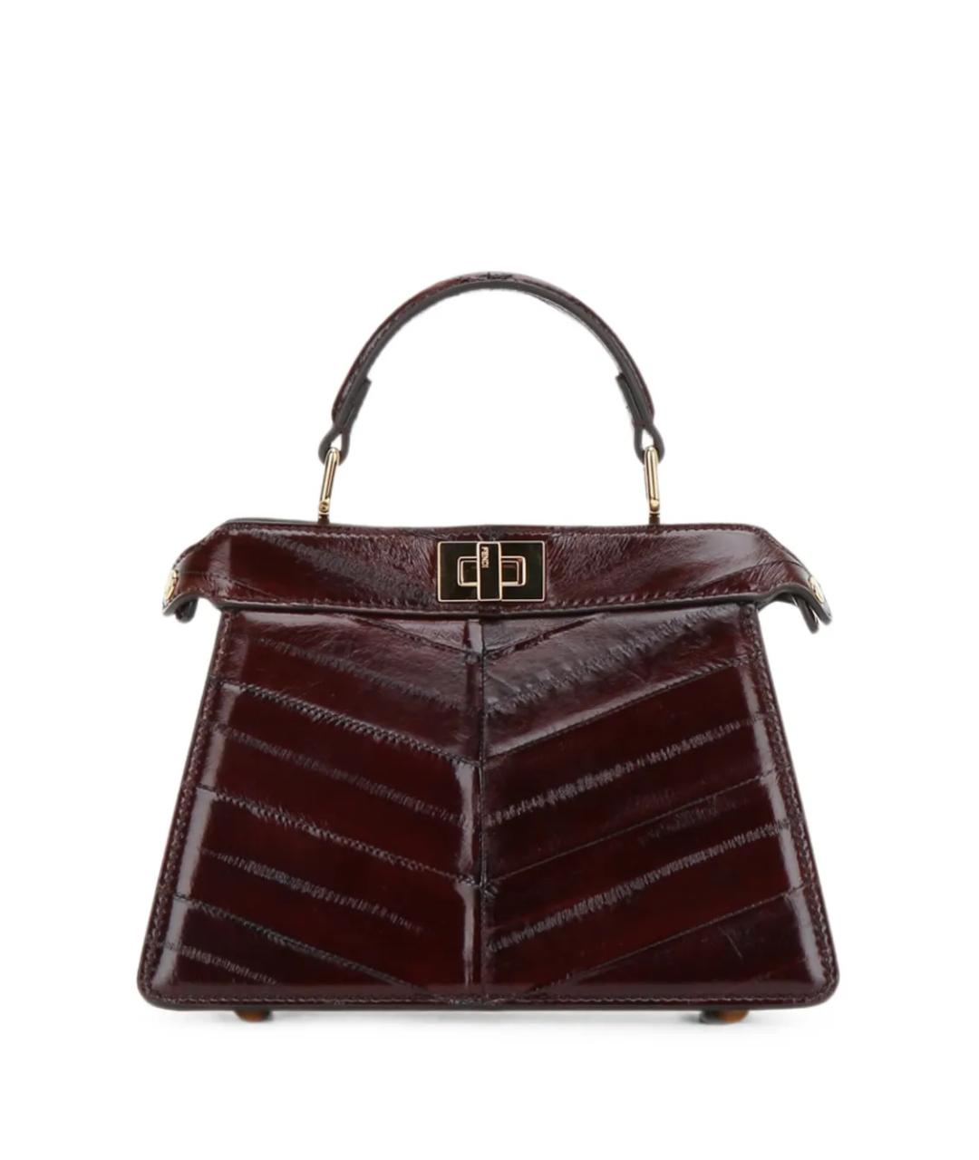 FENDI Коричневая сумка тоут из экзотической кожи, фото 1