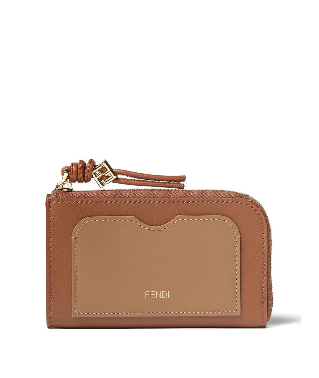 FENDI Коричневый кожаный кошелек, фото 1