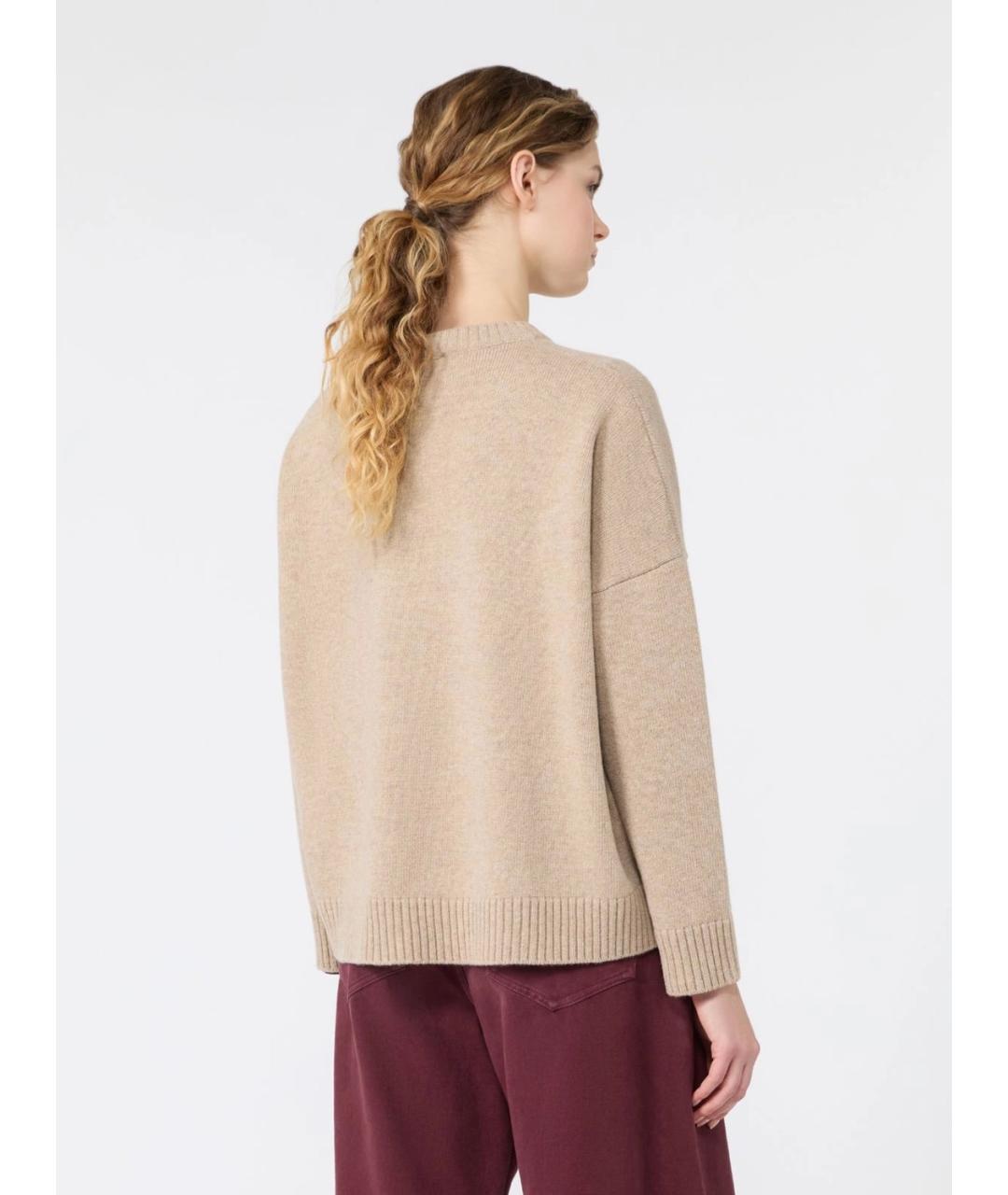 WEEKEND MAX MARA Бежевый шерстяной джемпер / свитер, фото 2
