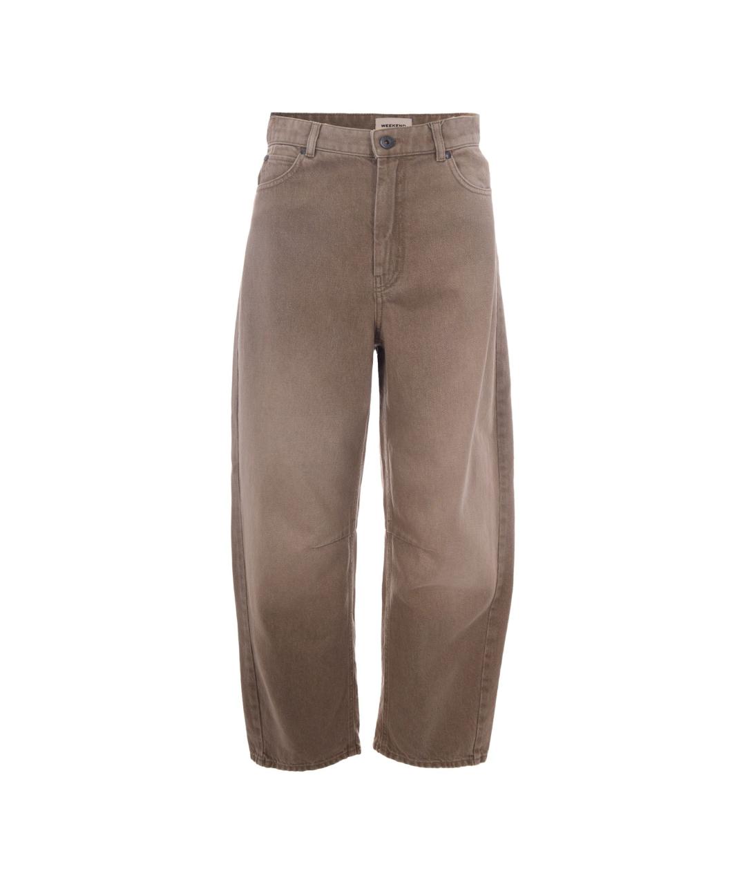 WEEKEND MAX MARA Бежевые хлопковые прямые джинсы, фото 1