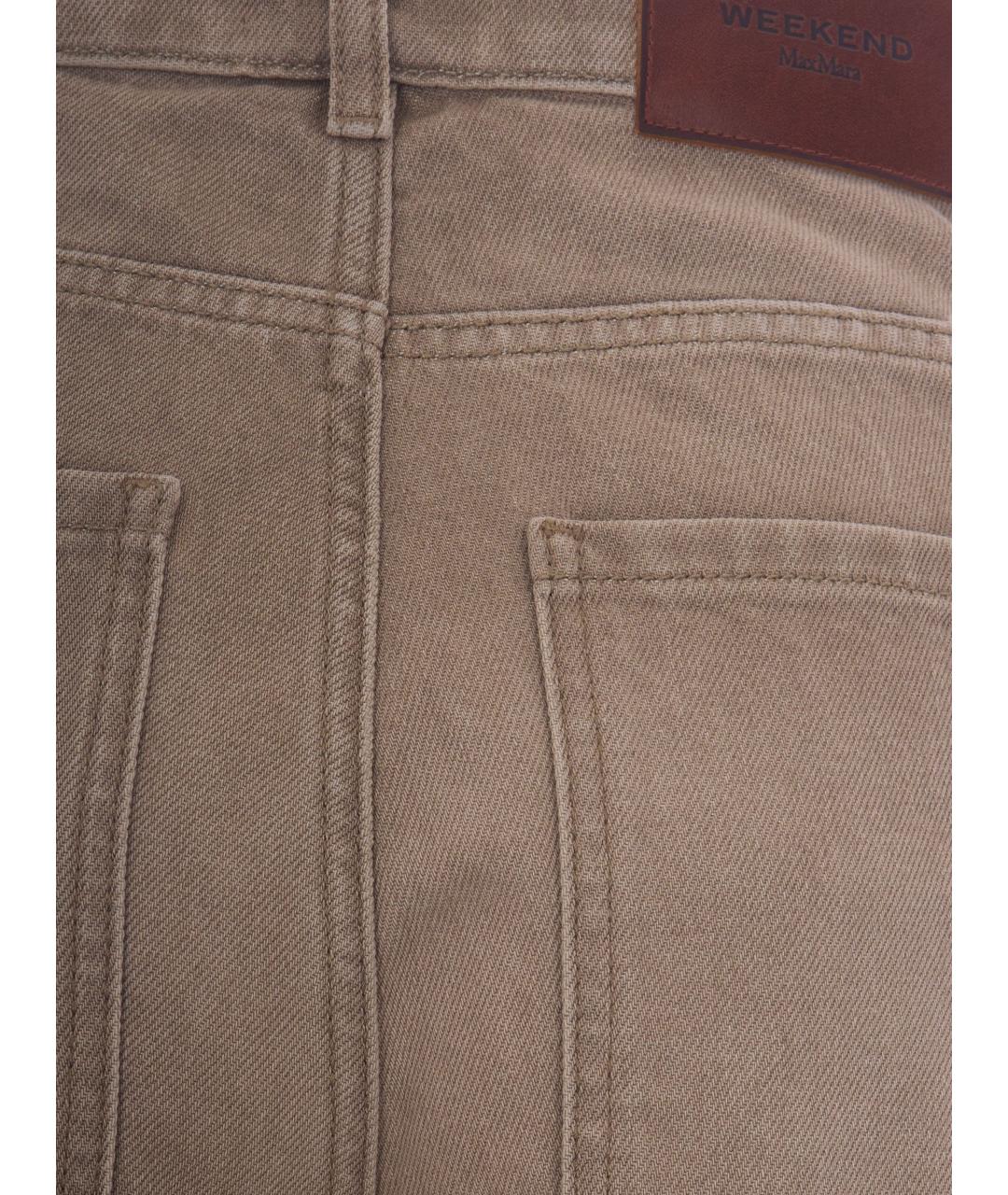WEEKEND MAX MARA Бежевые хлопковые прямые джинсы, фото 3