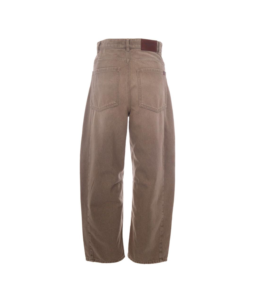 WEEKEND MAX MARA Бежевые хлопковые прямые джинсы, фото 2