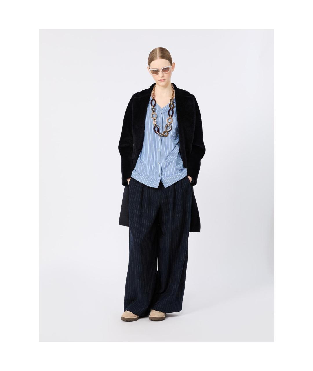 'S MAX MARA Голубая хлопковая рубашка, фото 3