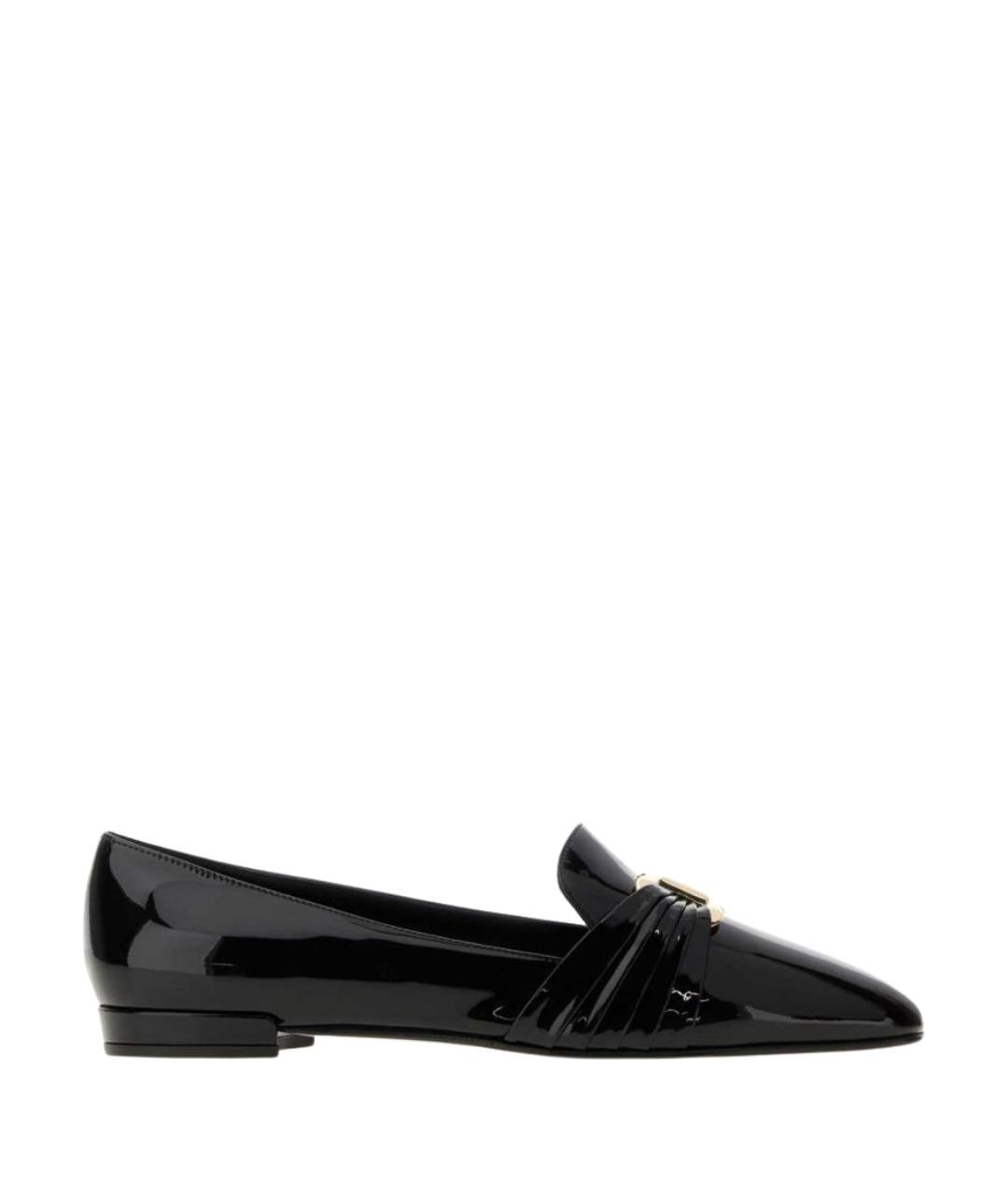 FERRAGAMO Черные лоферы из лакированной кожи, фото 1