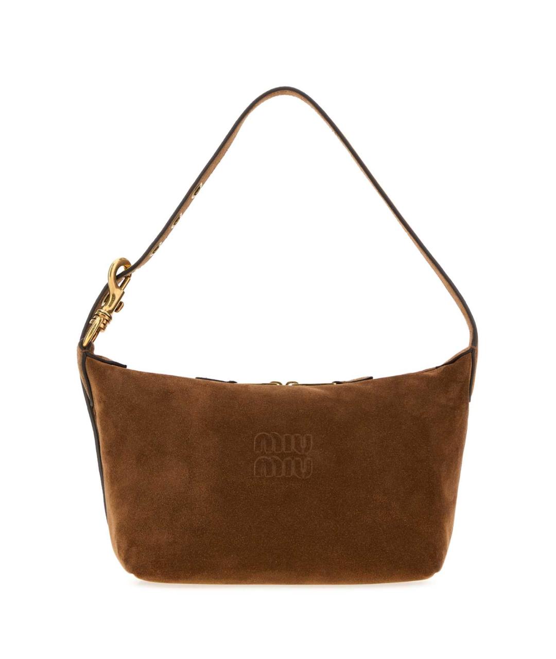MIU MIU Коричневая замшевая сумка через плечо, фото 1