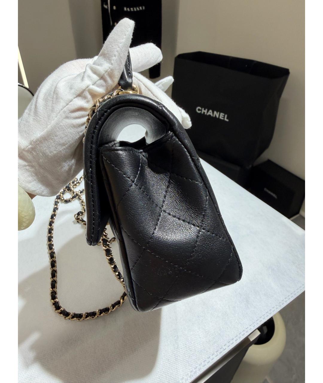 CHANEL Черная кожаная сумка через плечо, фото 3