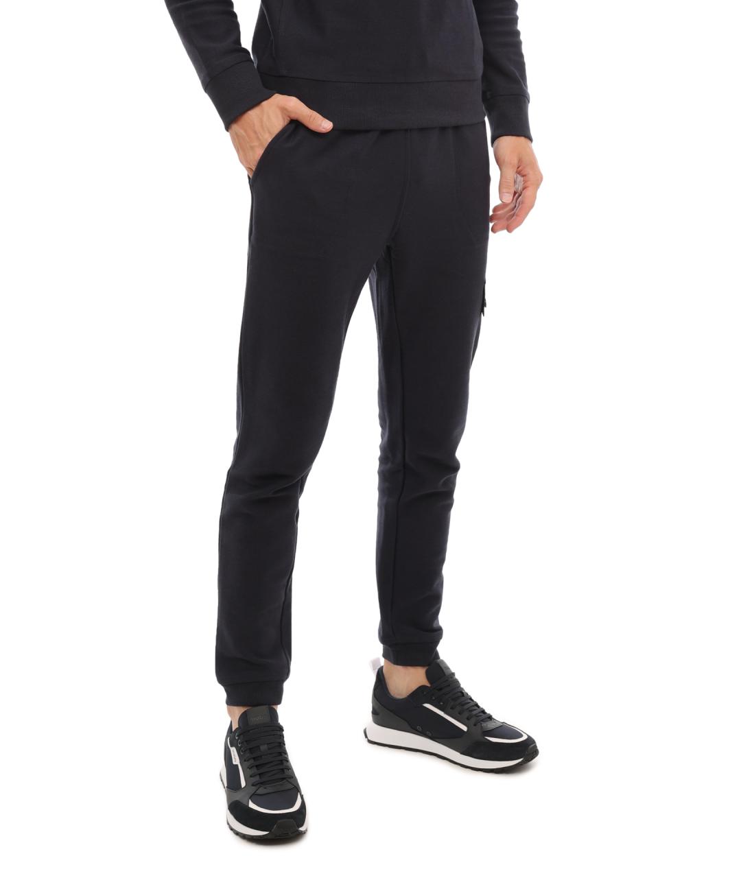 HUGO BOSS Темно-синие хлопковые повседневные брюки, фото 3