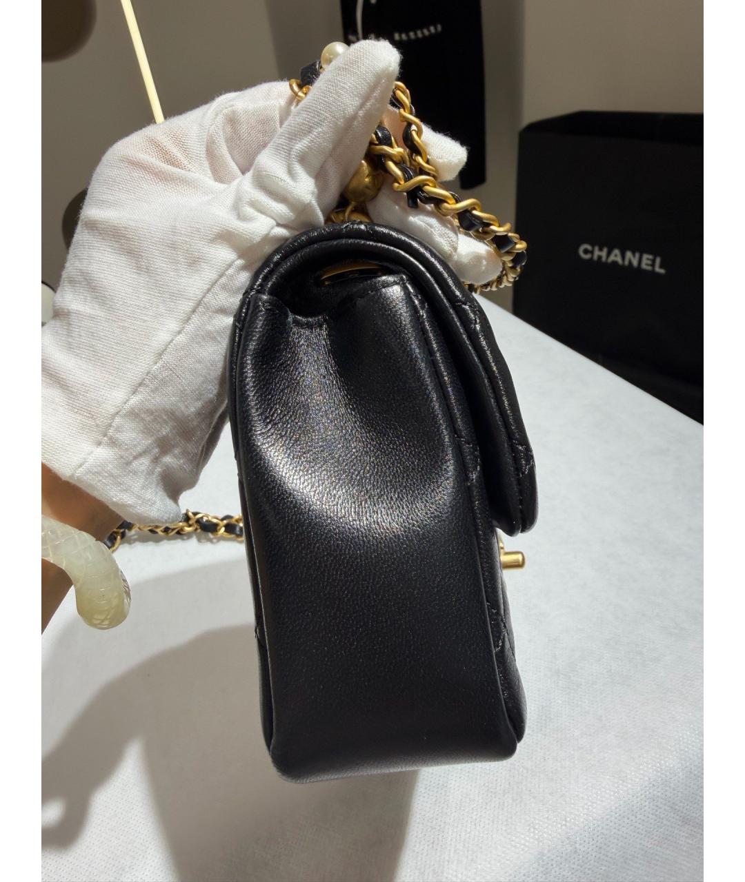 CHANEL Черная кожаная сумка через плечо, фото 3