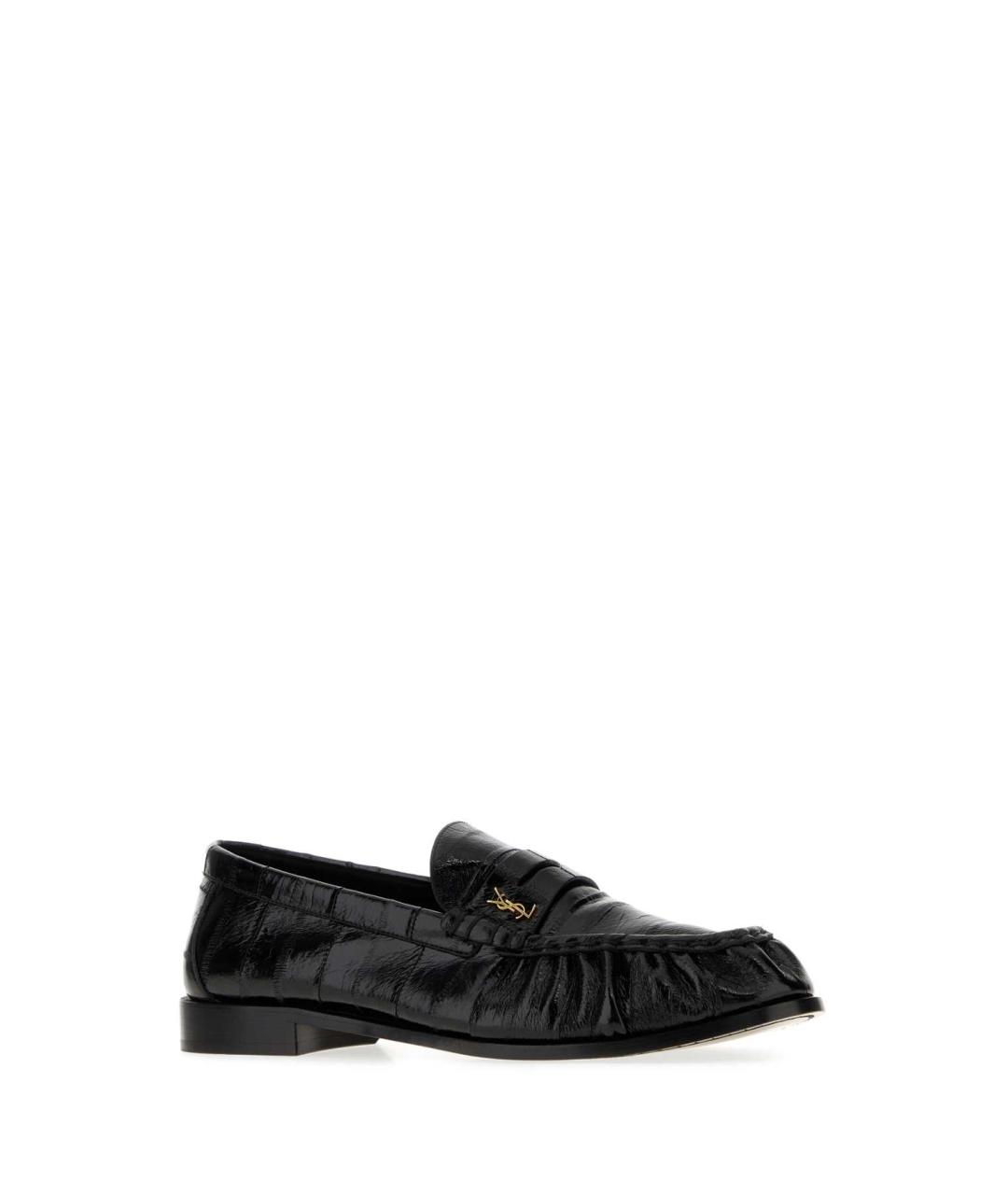 SAINT LAURENT Черные кожаные лоферы, фото 2